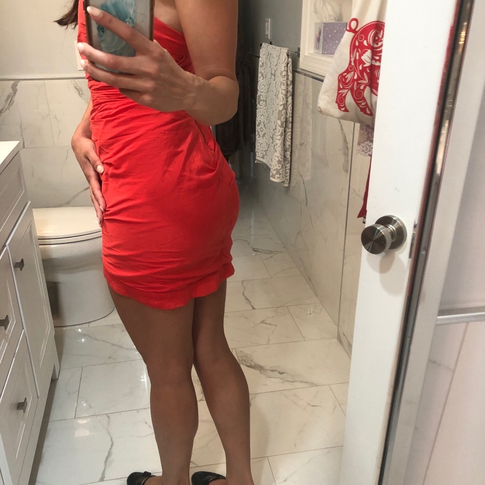 Alice and Olivia red ruched strapless dress - Picture 6 of 6